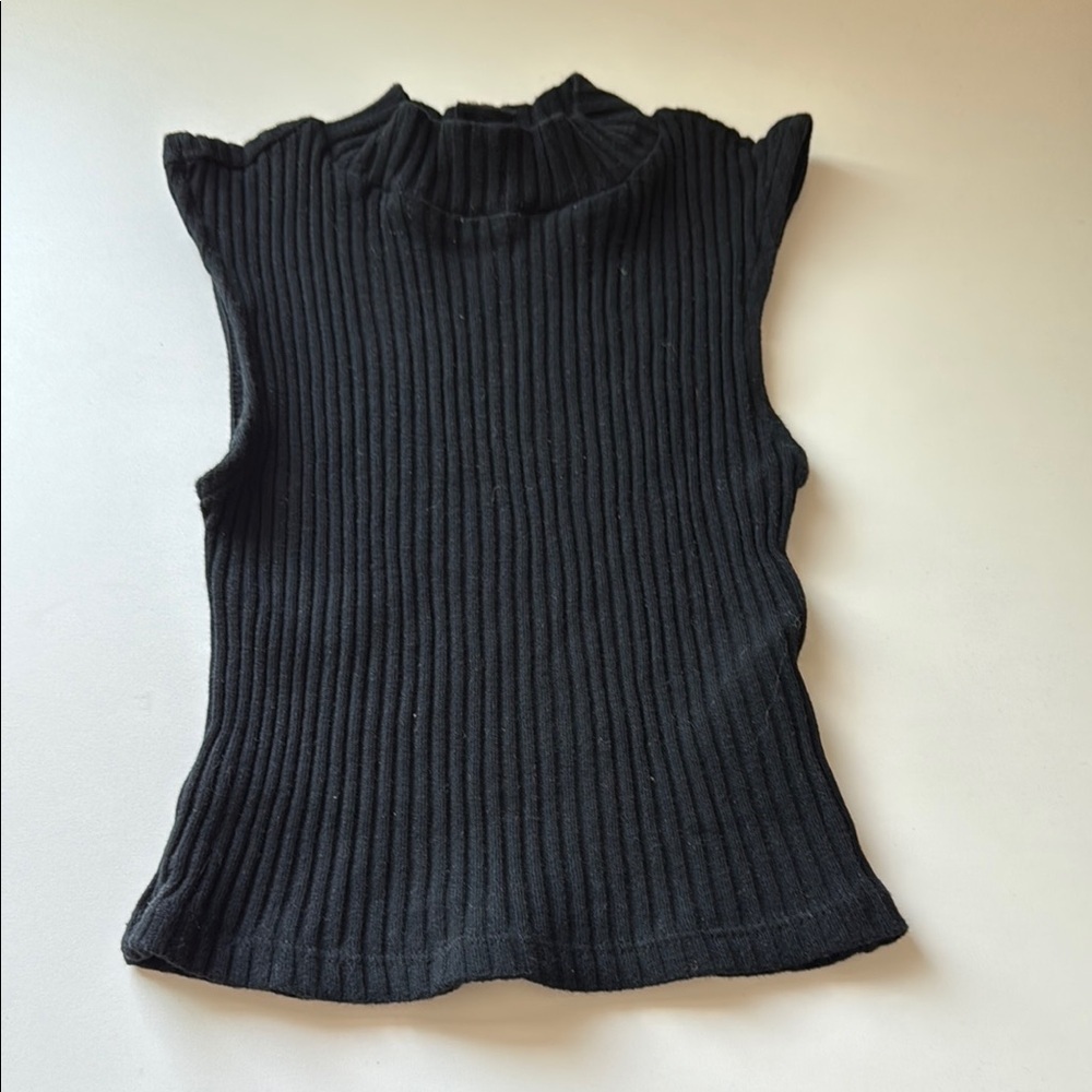 Black Ribbed Sleeveless Top from urban outfitters size XS